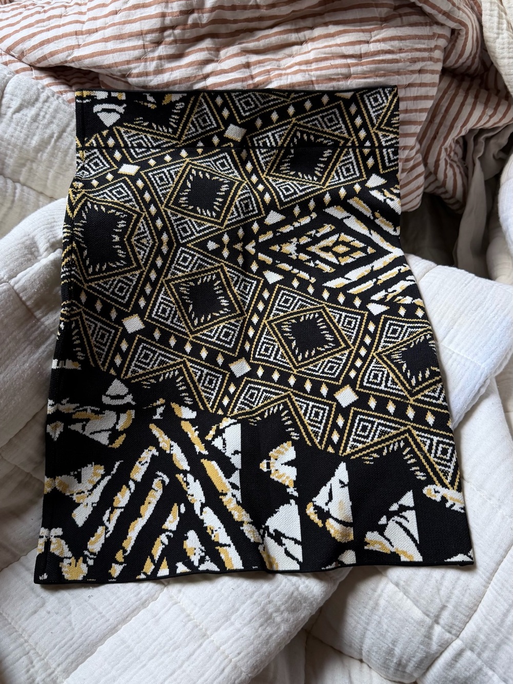 BCBGMaxAzria Tribal Print Bandage Mini Skirt
